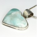 spectaculos colier " Heart ", cu Larimar dominican. argint. Mexic anii'80